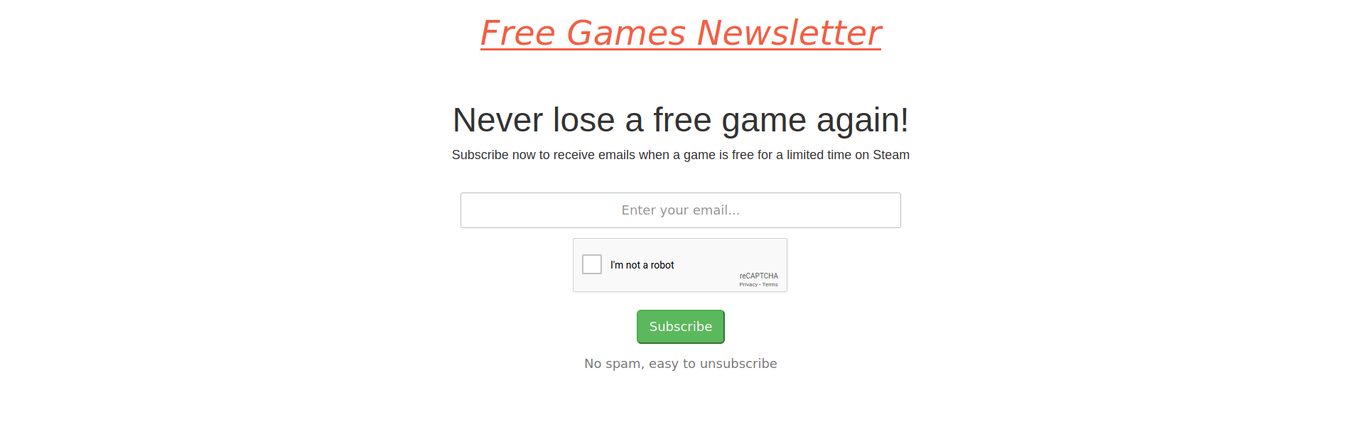 Free Games Newsletter - Víctor Colombo